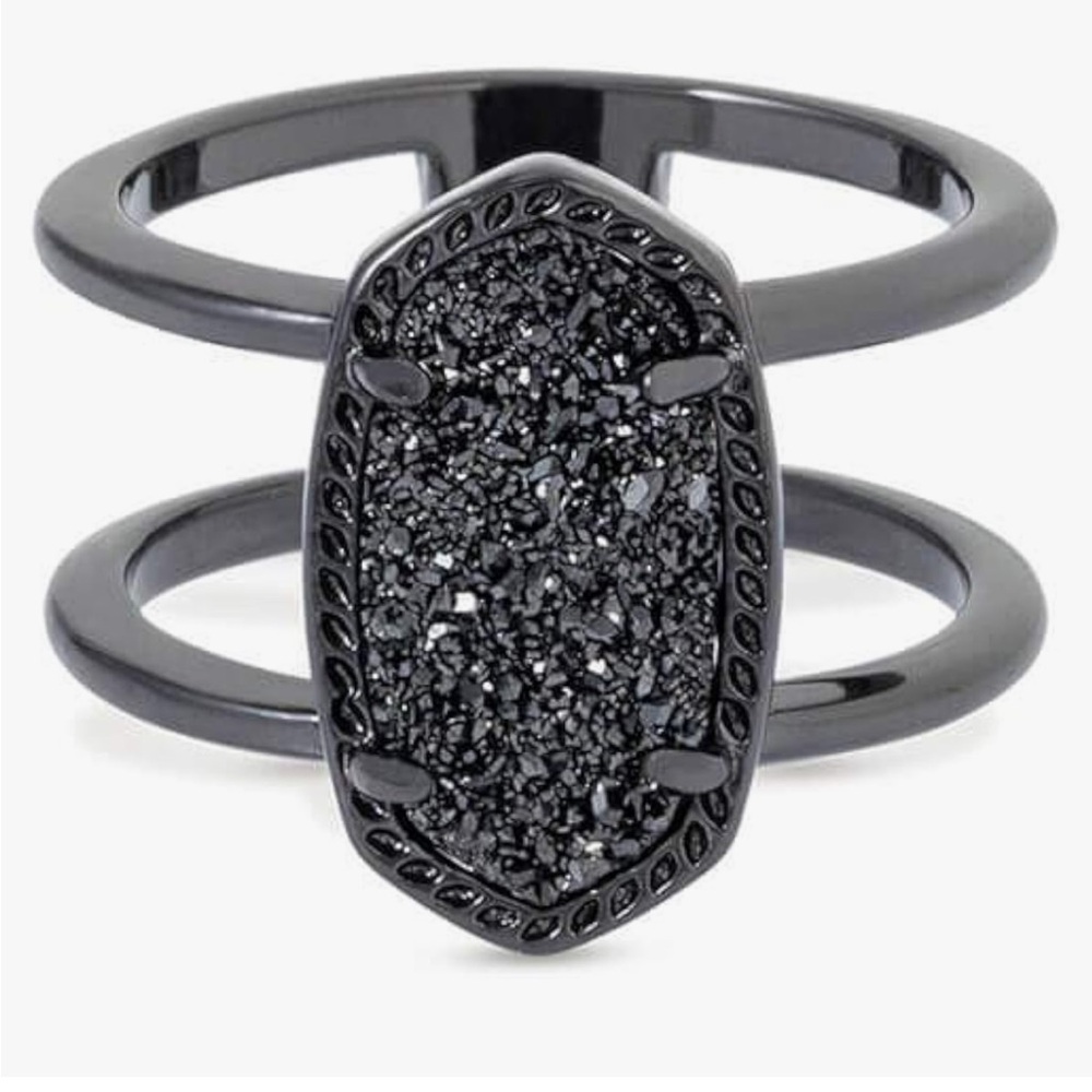 Kendra Scott Elyse Drusy Black Ring 7